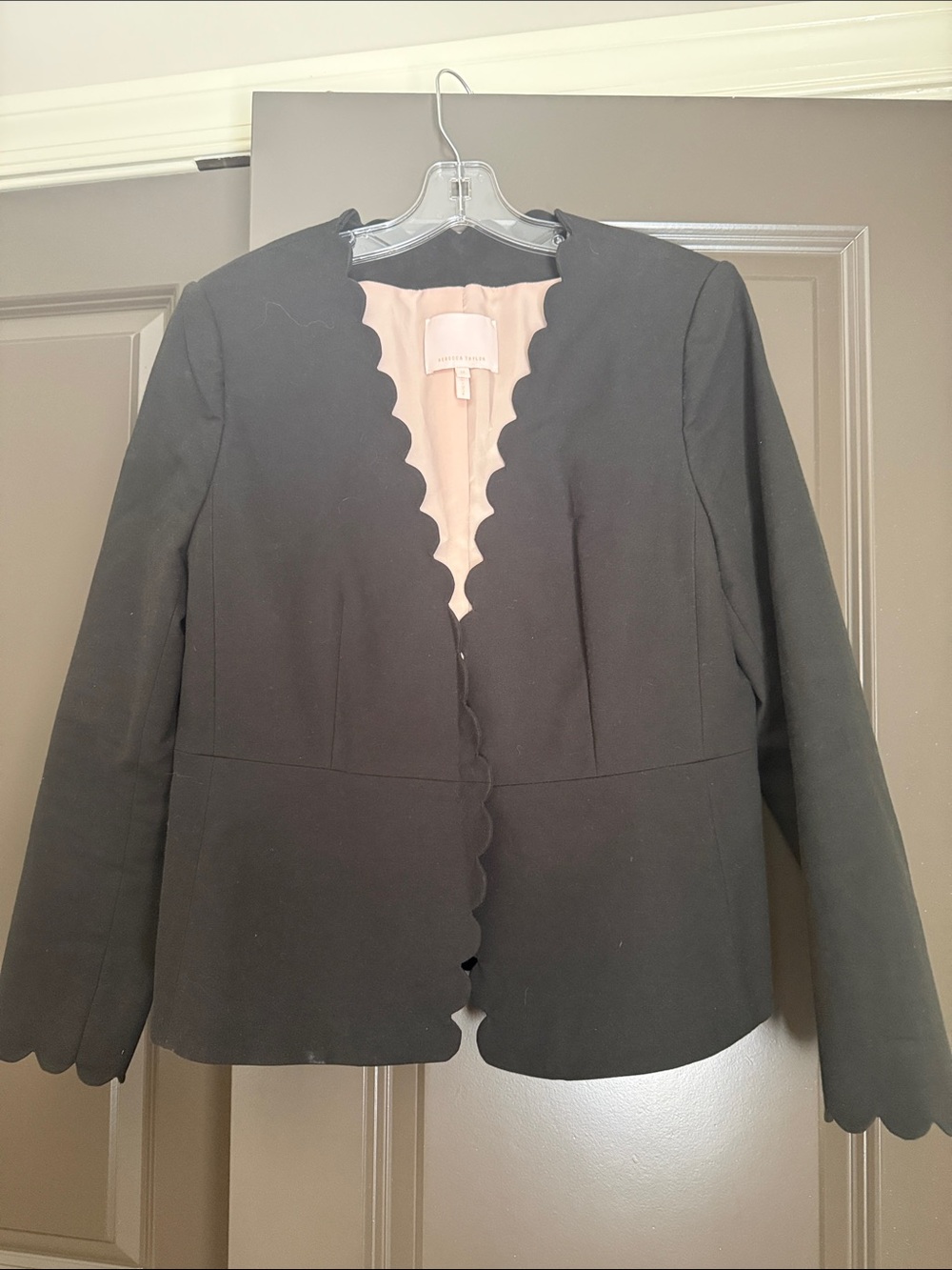 Rebecca Taylor Black Blazer with Scalloped Trim